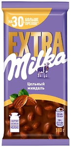 Изображение товара Шоколад Milka Extra Молочный с цельным миндалем 140г