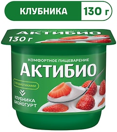 Изображение товара Био йогурт АКТИБИО Blactis с бифидобактериями клубника 2.9% 130г