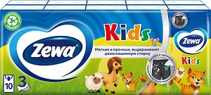 Изображение товара Носовые Платки Zewa Kids детские 3 слоя 10*10шт