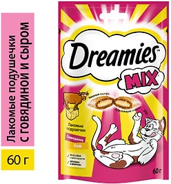 Изображение товара Лакомство для кошек Dreamies Mix с говядиной и сыром 60г