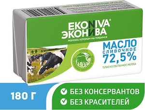 Изображение товара Масло сливочное ЭкоНива 72.5% 180г