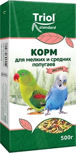 Изображение товара Корм для птиц Triol Экстра для мелких и средних попугаев 500г 