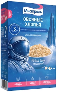 Изображение товара Хлопья Мистраль Овсяные цельнозерновые 400г