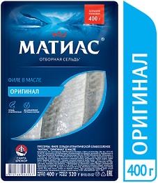Изображение товара Сельдь Матиас Оригинал филе 400г