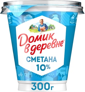 Изображение товара Сметана Домик в деревне 10% 300г