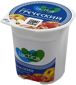 Изображение товара Йогурт Lactica двухслойный греческий с печеным яблоком и карамелью 3.4% 120г