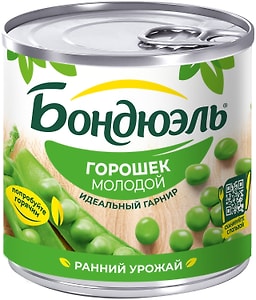 Изображение товара Горошек Bonduelle зеленый Молодой 212мл