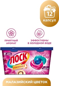 Изображение товара Капсулы для стирки Лоск Power Caps Малазийский цветок 12шт