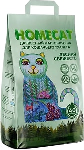 Изображение товара Наполнитель для кошачьего туалета Homecat Древесный 40л 12кг