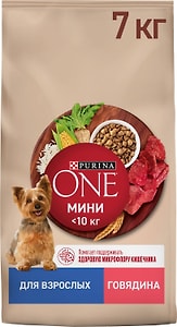 Изображение товара Сухой корм для собак Purina ONE для мелких пород с говядиной и рисом 7кг