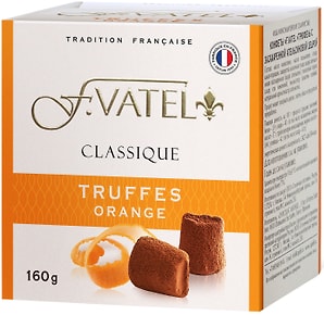 Изображение товара Конфеты F. Vatel Трюфель с засахаренной апельсиновой цедрой 160г