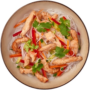 Изображение товара Салат Перекресток Select с куриным филе фунчозой и овощами 220г