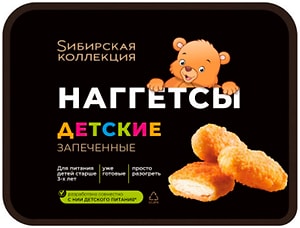 Изображение товара Наггетсы детские Сибирская Коллекция из мяса птицы запеченные 250г