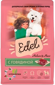 Изображение товара Сухой корм для собак Edel Medium & Maxi Beef для средних и крупных пород с говядиной 2кг