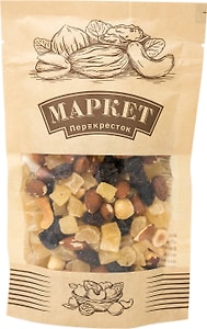Изображение товара Коктейль Маркет Перекресток смесь сухофруктов и ядер орехов 150г