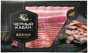 Изображение товара Бекон Черный Кабан сырокопченый нарезка 200г