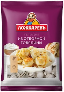 Изображение товара Пельмени Ложкаревъ из отборной говядины 450г