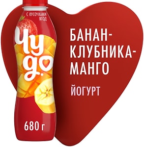 Изображение товара Йогурт Чудо Банан-Клубника-Манго 1.9% 680г