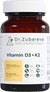 Изображение товара БАД Dr. Zubareva Витамин D3K2 10000 МЕ 90 капсул