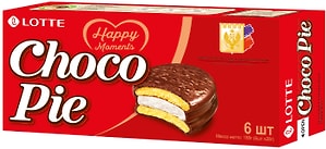 Изображение товара Печенье Lotte Choco Pie в глазури 6шт*28г