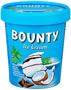 Изображение товара Мороженое Bounty молочное с кокосовым молоком мякотью кокоса и глазурью 272г