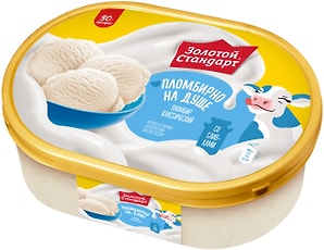 Изображение товара Мороженое Золотой Стандарт Пломбир Классический 12% 475г