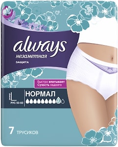 Изображение товара Трусы Always Незаметная защита при недержании Размер L 7шт