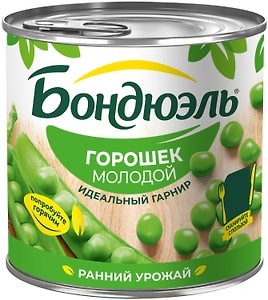 Изображение товара Горошек Бондюэль молодой 400г