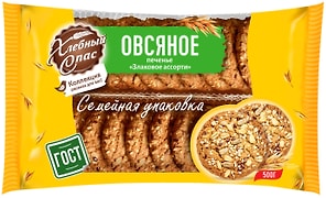 Изображение товара Печенье Хлебный Спас овсяное Злаковое ассорти 500г