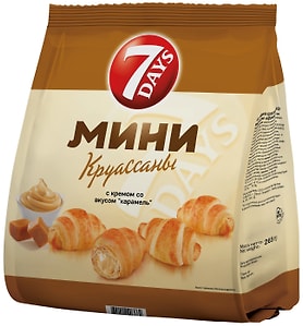 Изображение товара Мини-круассаны 7 Days с кремом Карамель 265г