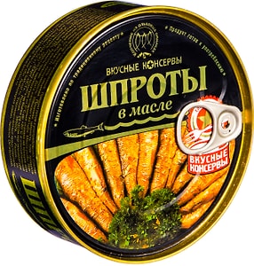 Изображение товара Шпроты Вкусные консервы в масле 240г
