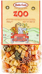 Изображение товара Макароны Dalla Costa Zoo фигурные Томаты и шпинат 250г