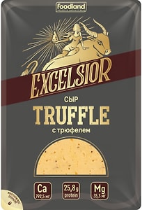 Изображение товара Сыр Excelsior Truffle с трюфелем 45% нарезка 150г