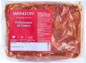 Изображение товара Ребрышки свиные Мираторг К Пиву 1-1.3кг
