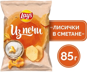 Изображение товара Чипсы Lays Из печи Лисички в сметане 85г