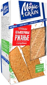 Изображение товара Хлебцы Magic Grain Цельнозерновые ржаные с отрубями 160г