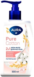 Изображение товара Крем-мыло для рук и тела Aura Хлопок и овсяное молочко 2в1 300мл