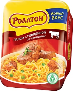 Изображение товара Лапша Роллтон с говядиной по-домашнему 90г