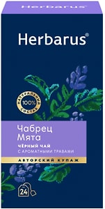 Изображение товара Чай черный Herbarus Чабрец-Мята 24*2г