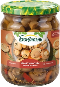 Изображение товара Шампиньоны Bonduelle маринованные без уксуса 500г