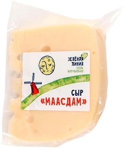 Изображение товара Сыр Зеленая линия Маасдам полутвердый 45% 0.2-0.3кг