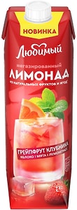 Изображение товара Сок Любимый Лимонад грейпфрут клубника детский 970мл