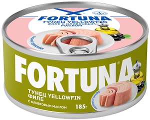 Изображение товара Тунец Fortuna yellowfin филе в оливковом масле 185г