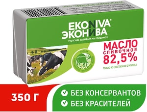 Изображение товара Масло сливочное ЭкоНива 82.5% 350г