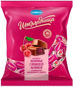 Изображение товара Конфеты Шоколадница желейные с вишневой начинкой в молочной шоколадной глазури 200г