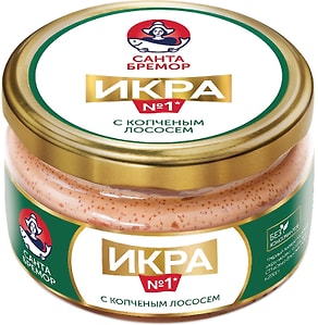 Изображение товара Икра мойвы Санта Бремор с копченым лососем 180г