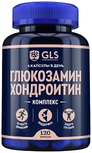 Изображение товара БАД GLS Pharmaceuticals Глюкозамин Хондроитин 400мг 120 капсул