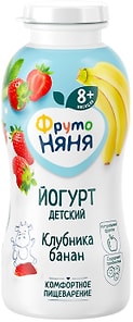 Изображение товара Йогурт ФрутоНяня Клубника-Банан 2.5% с 8 месяцев 200г