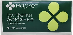 Изображение товара Салфетки Маркет Однослойные с тиснением белые 250шт