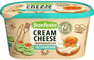 Изображение товара Сыр творожный Bonfesto Кремчиз Экстрамягкий 70% 400г